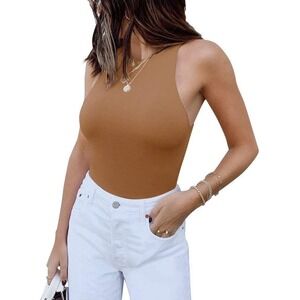 Reoria | Brown Halter Bodysuit | Women's Size Small